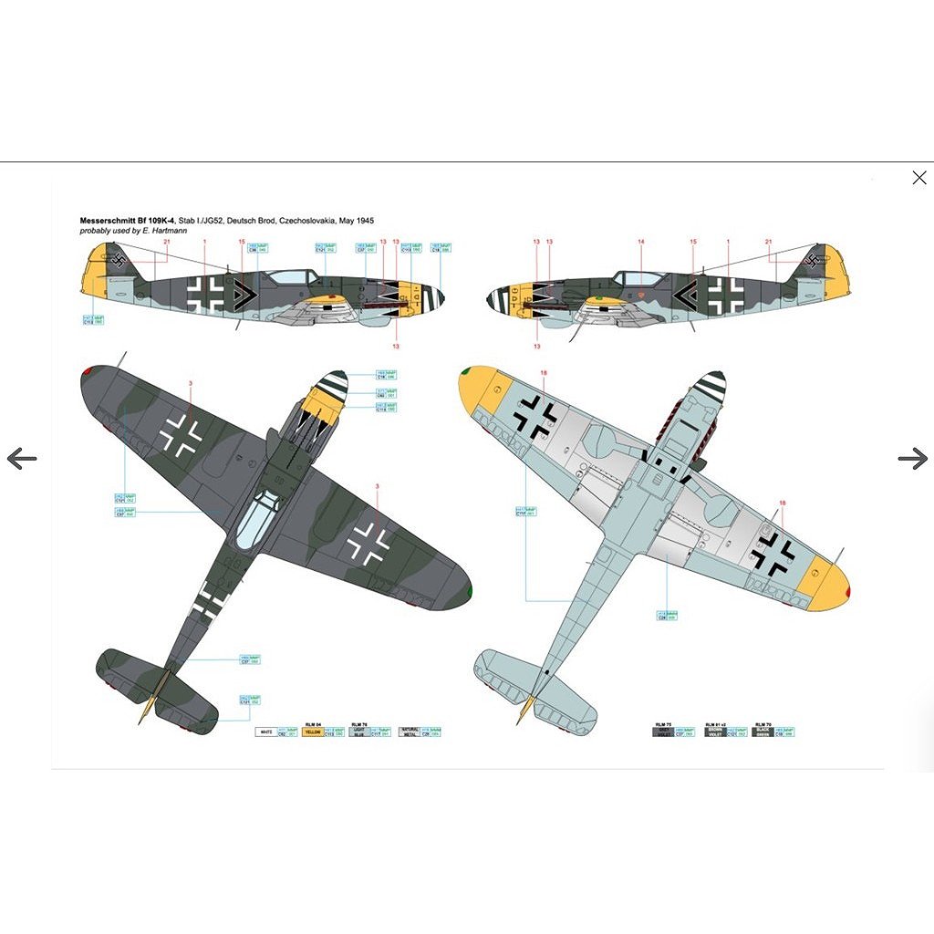 アートスケールキット D48085 WWII ドイツ メッサーシュミット Bf109K