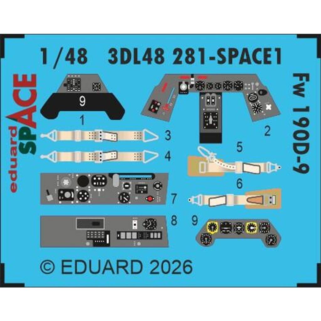 新製品】3DL48281 1/48 フォッケウルフ Fw190D-9 スペース内装3D