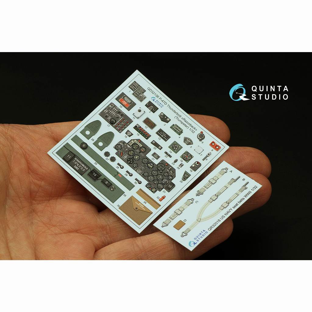 QD32136 1/32 リパブリック P-47D サンダーボルト 内装カラー3D