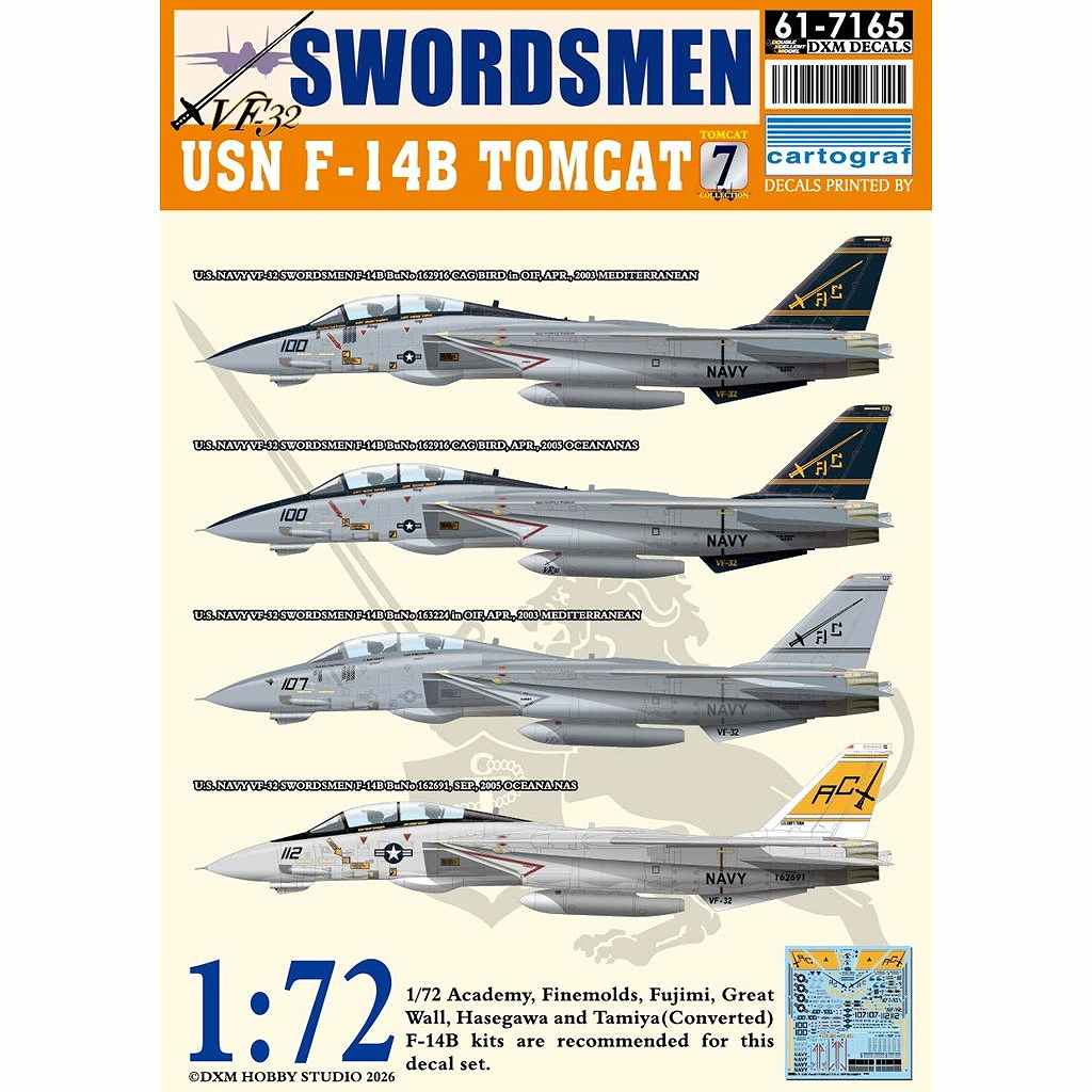 61-7165 1/72 ����ꥫ���� F-14B �ȥ७��å� ���쥯����� #7 VF-32 �������������