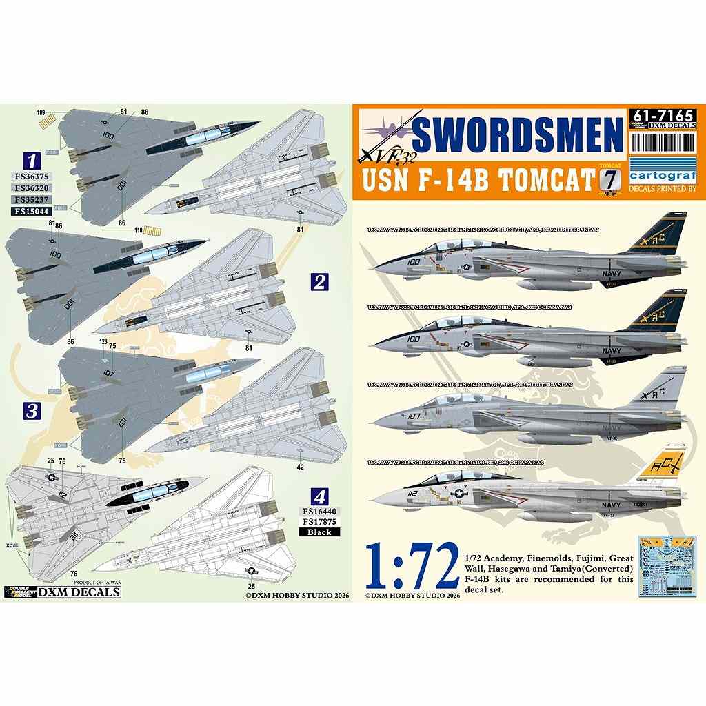 61-7165 1/72 ����ꥫ���� F-14B �ȥ७��å� ���쥯����� #7 VF-32 �������������