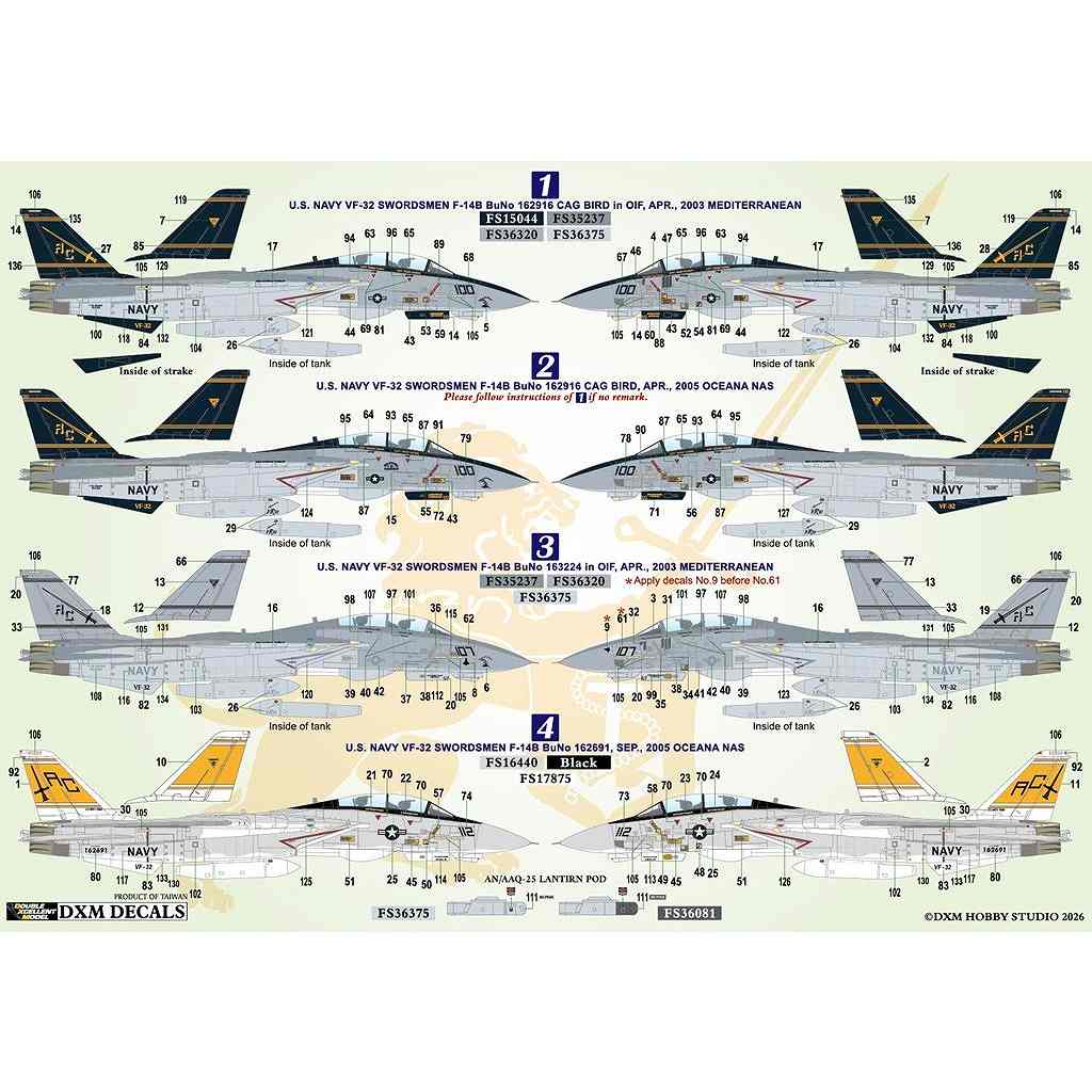 61-7165 1/72 ����ꥫ���� F-14B �ȥ७��å� ���쥯����� #7 VF-32 �������������