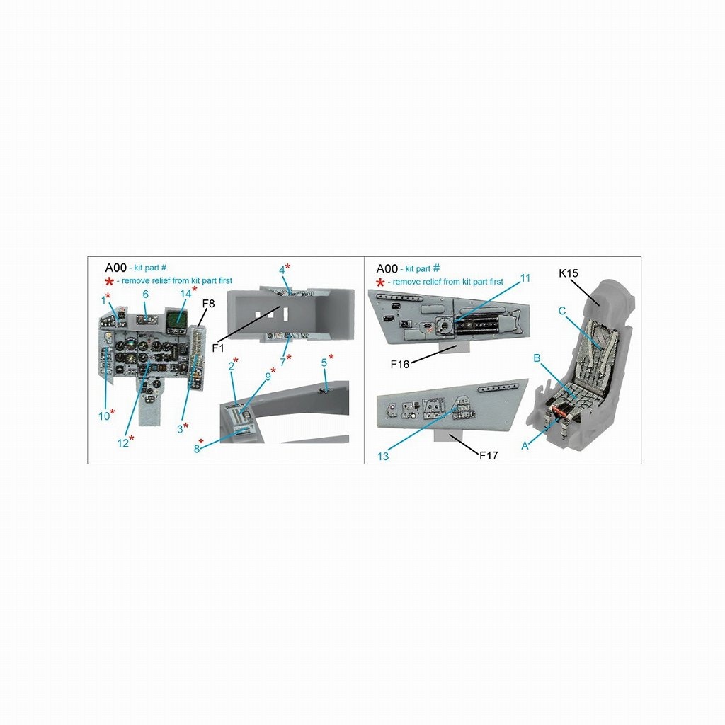 QD72119 1/72 ミグ MiG-29 9-12 フルクラム 内装カラー3Dデカール
