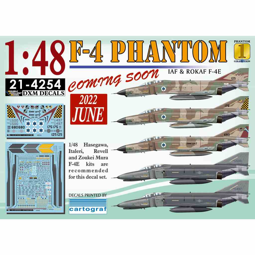 21-4254 1/48 イスラエル&韓国空軍 F-4E ファントムII | DXMデカール