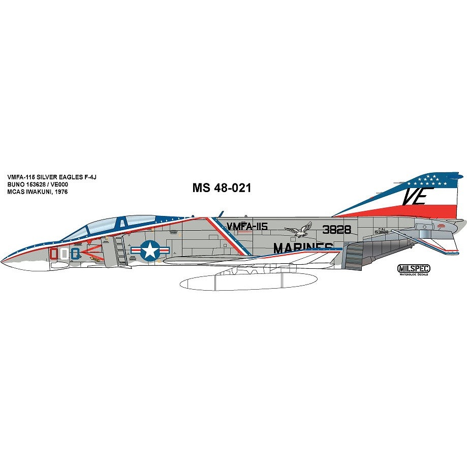 48-021 �ޥ��ɥͥ롦�����饹 F-4J �ե���ȥ�II VMFA-115 ����С��������륹 ��� 1976