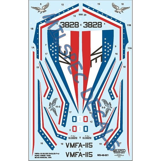 48-021 �ޥ��ɥͥ롦�����饹 F-4J �ե���ȥ�II VMFA-115 ����С��������륹 ��� 1976