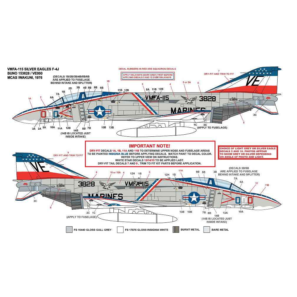 48-021 �ޥ��ɥͥ롦�����饹 F-4J �ե���ȥ�II VMFA-115 ����С��������륹 ��� 1976