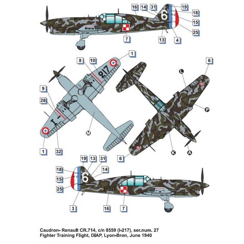 DW48047 1/48 コードロン・ルノー CR.714C1(初期) | ドラウイングス