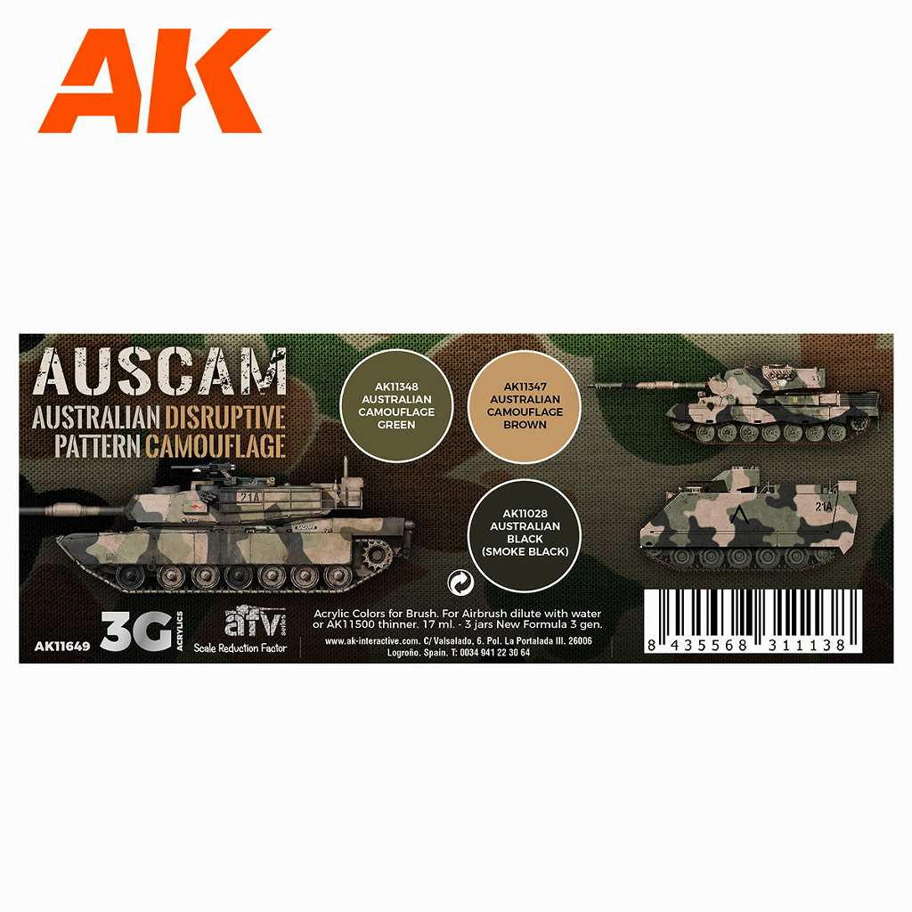 AK11649 オーストラリア軍カモフラージュカラー3色セット 【AK