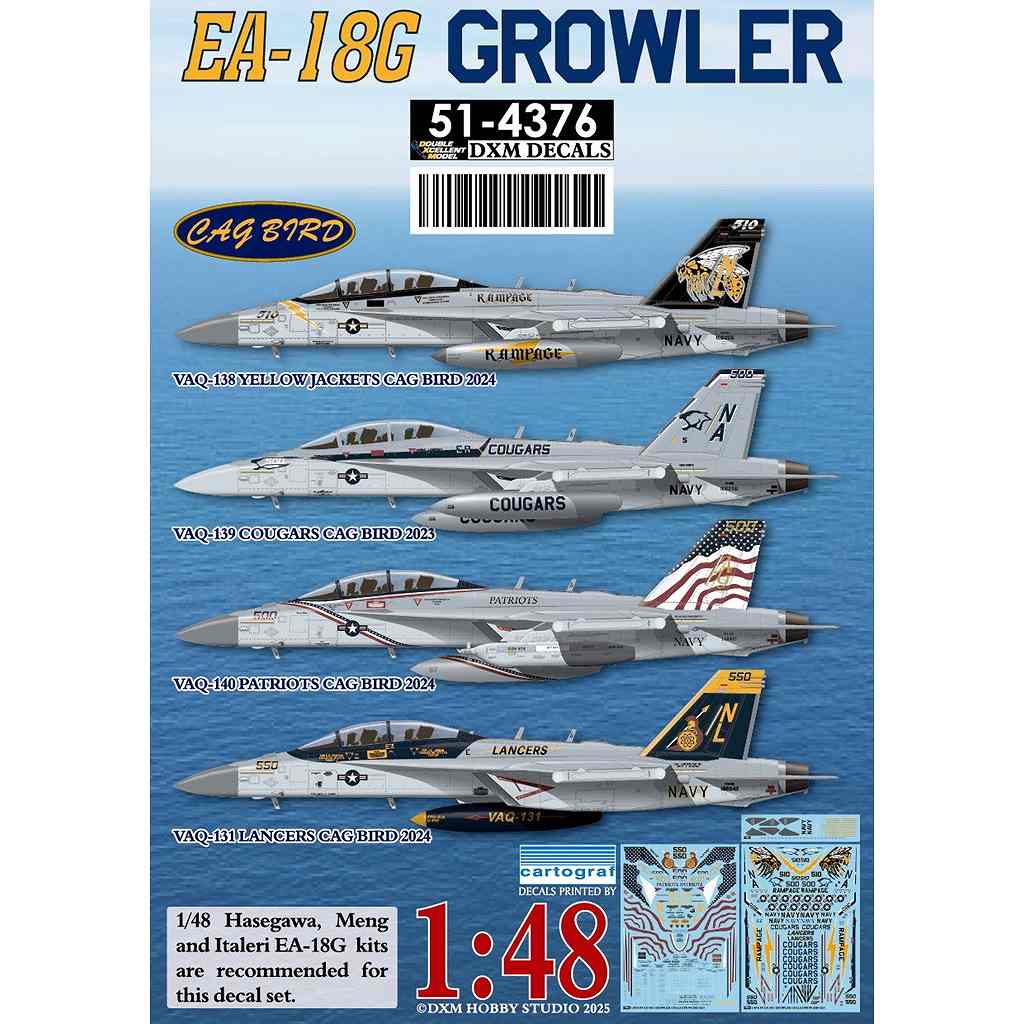 ڿʡ51-4376 1/48 ꥫ F/A-18G 饦顼 VAQ-131 󥵡/VAQ-138 㥱å/VAQ-139 /VAQ-140 ѥȥꥪå