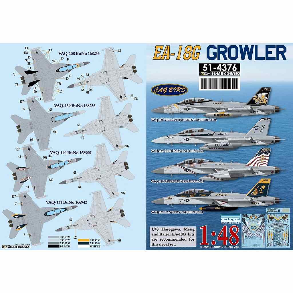 ڿʡ51-4376 1/48 ꥫ F/A-18G 饦顼 VAQ-131 󥵡/VAQ-138 㥱å/VAQ-139 /VAQ-140 ѥȥꥪå