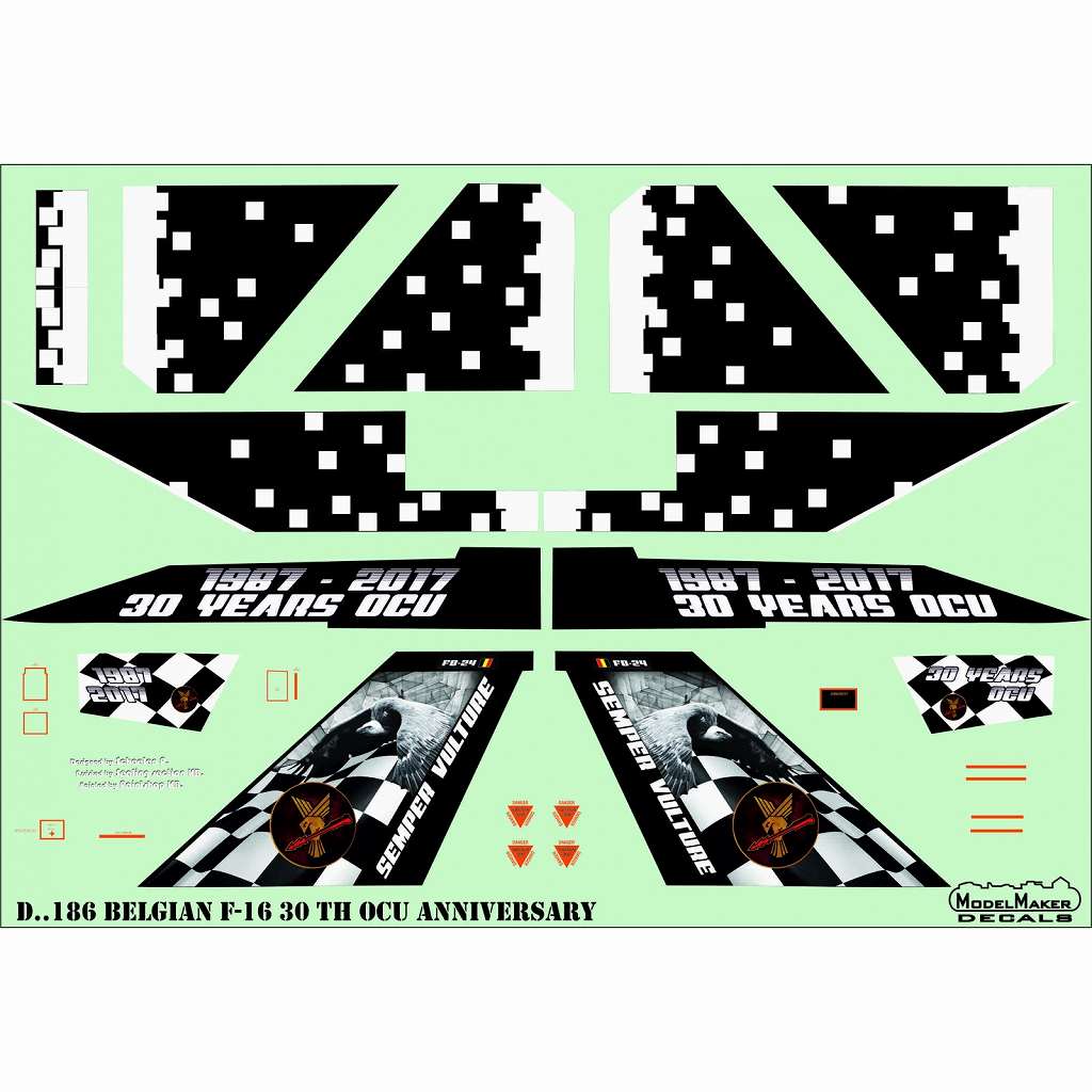 ModelMakerDecals 72186 ベルギー空軍 F-16 OCU 30周年記念 | 各社