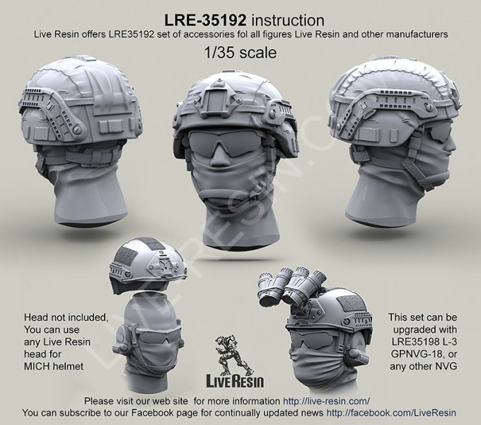 LRE-35192 Covered MICH 2000 helmet with Helmet Rail System