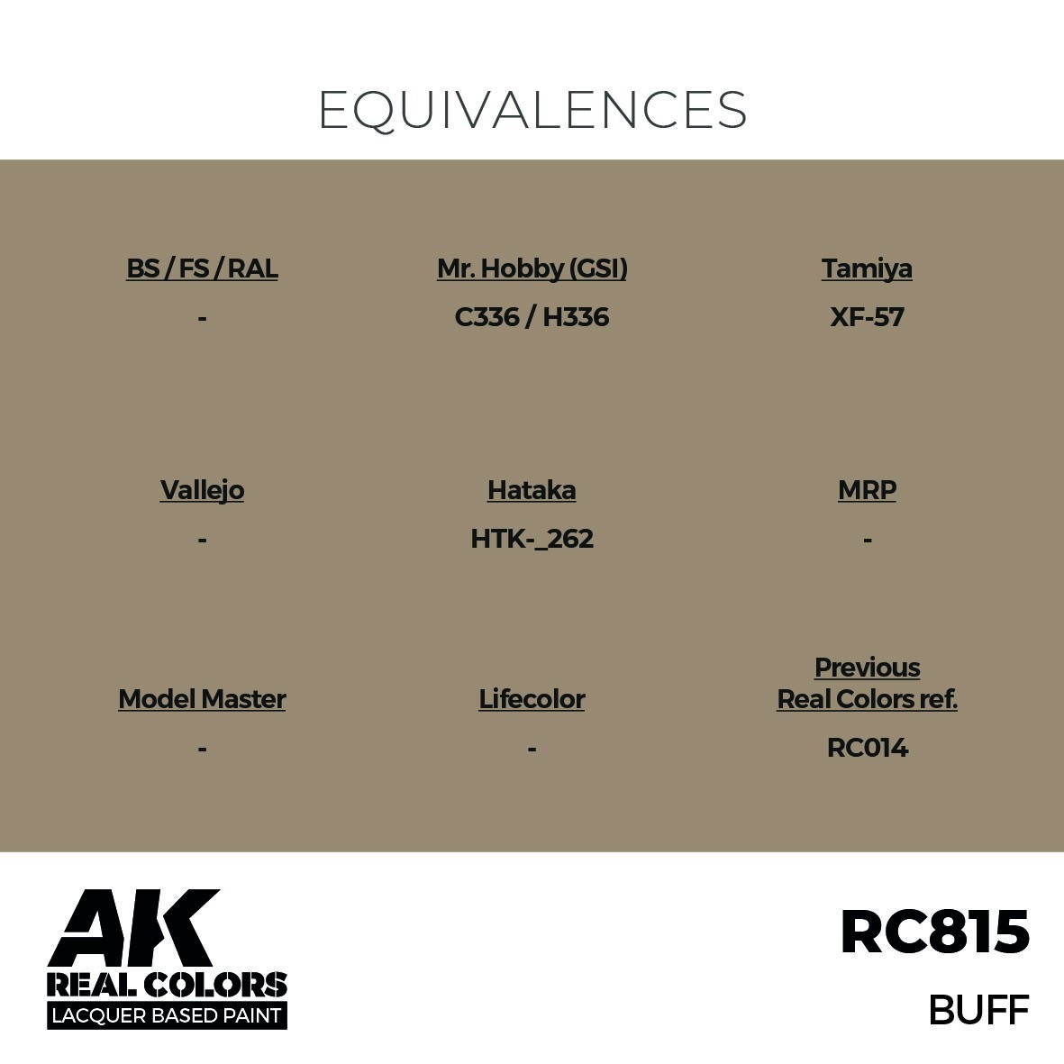 リアルカラー RC815 バフ (ラッカー塗料) | AKインタラクティブ AK