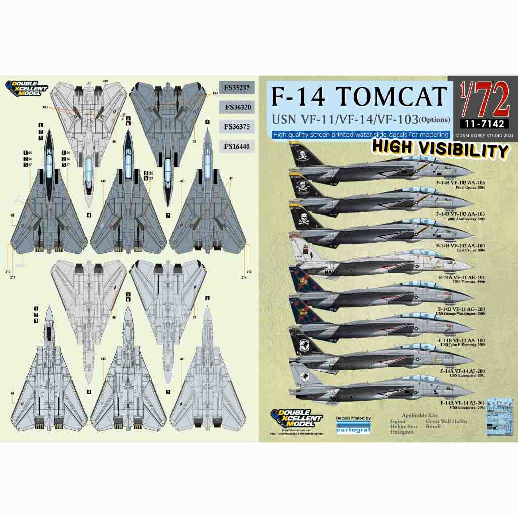 11-7142 ꥫ F-14A/B ȥ७å VF-11/VF-14/VF-103 ϥӥ