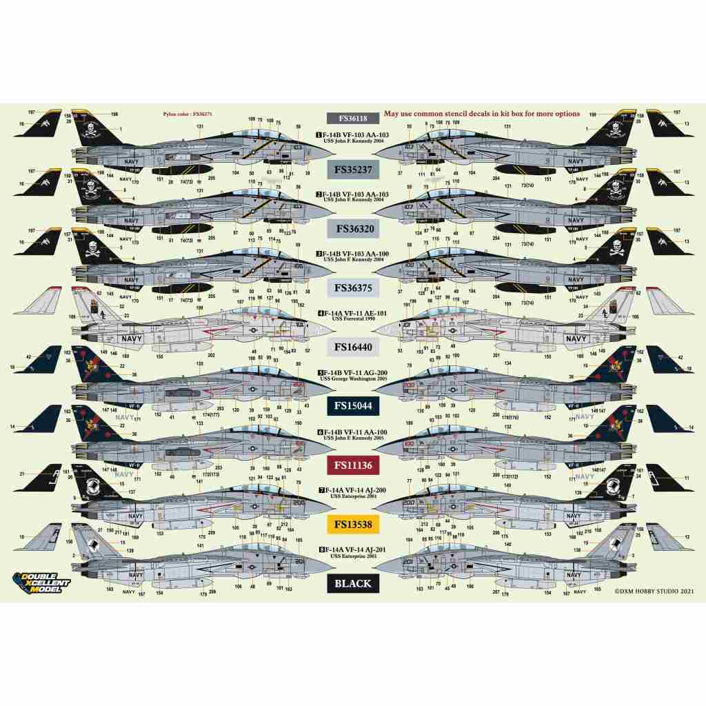11-7142 アメリカ海軍 F-14A/B トムキャット VF-11/VF-14/VF-103