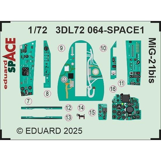 3DL72064 1/72 �ߥ� MiG-21bis �ե��å���٥å� ���ڡ�������3D�ǥ����� w/���å��󥰥ѡ��ĥ��å� (���ǥ奢�����)