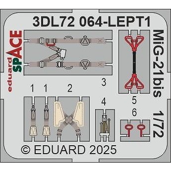 3DL72064 1/72 �ߥ� MiG-21bis �ե��å���٥å� ���ڡ�������3D�ǥ����� w/���å��󥰥ѡ��ĥ��å� (���ǥ奢�����)