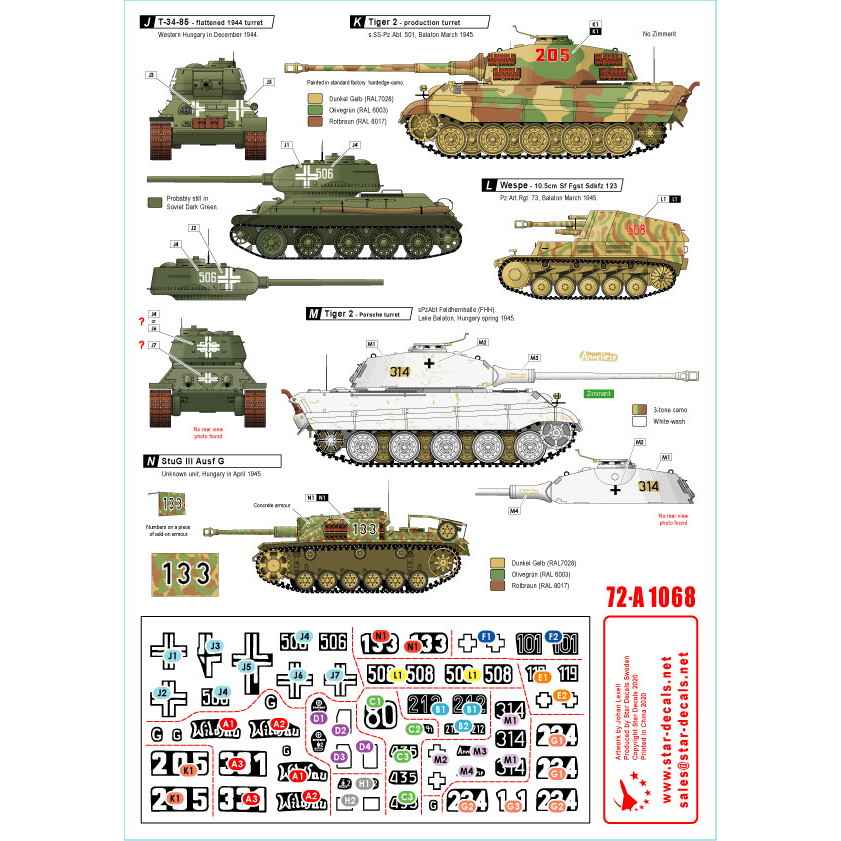 72-A1068 WWII 独 ハンガリー'45＃1 ハンガリーに進駐したドイツ軍戦車