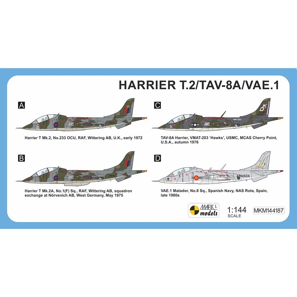 MKM144187 1/144 ハリアー T.2/TAV-8A/ VAE.1 | マークワンモデル MARK