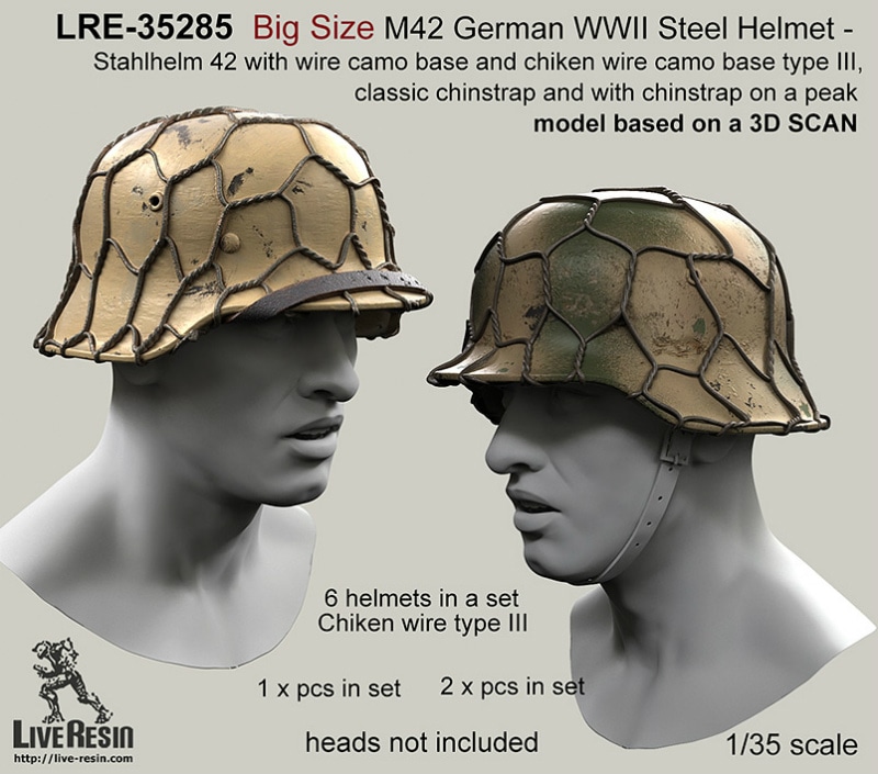 LRE-35285 Big Size M42 German WWII Steel Helmet - Stahlhelm 42