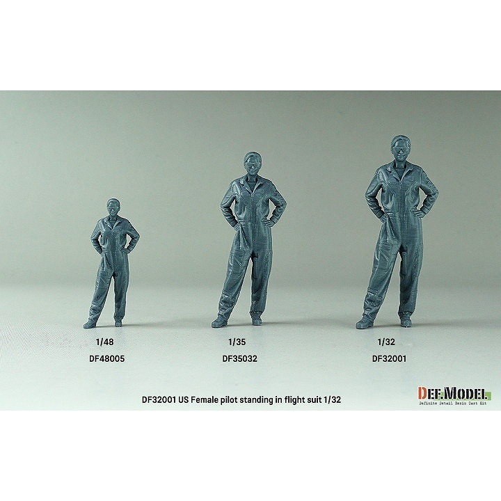 DF48005 1/48 現用 アメリカ 女性パイロット フライトスーツ 立ち