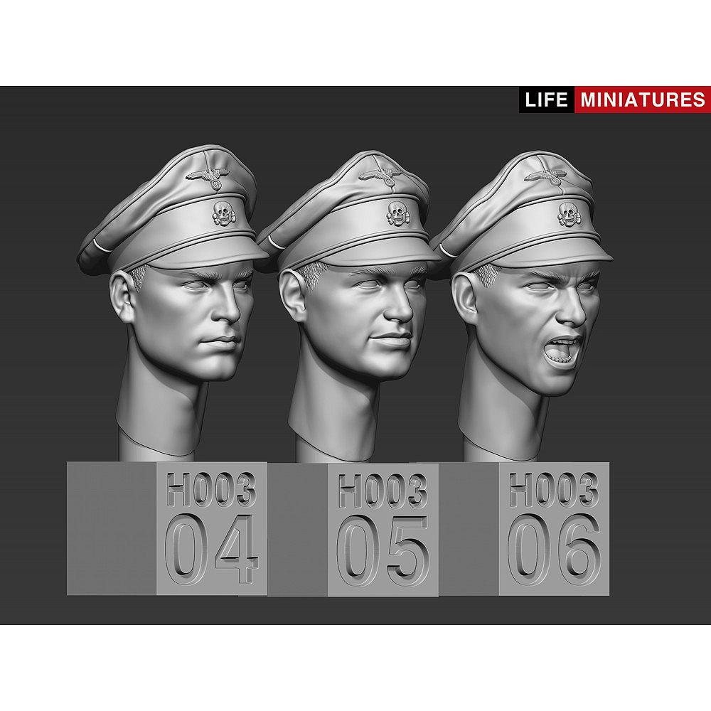 LM-35H003 1/35 WWII ドイツ軍 スペアヘッドセットNo.3 武装親衛隊指揮 LM-35H003 1/35 WWII ドイツ軍 スペアヘッドセットNo.3 武装親衛隊指揮