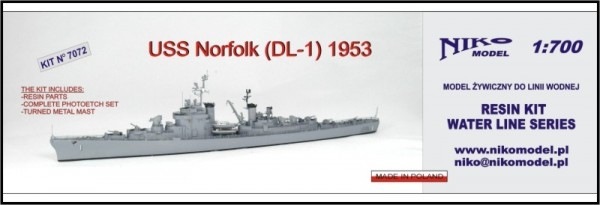 7072 嚮導駆逐艦 DL-1 ノーフォーク Norfolk 1953 | ニコモデル NIKO