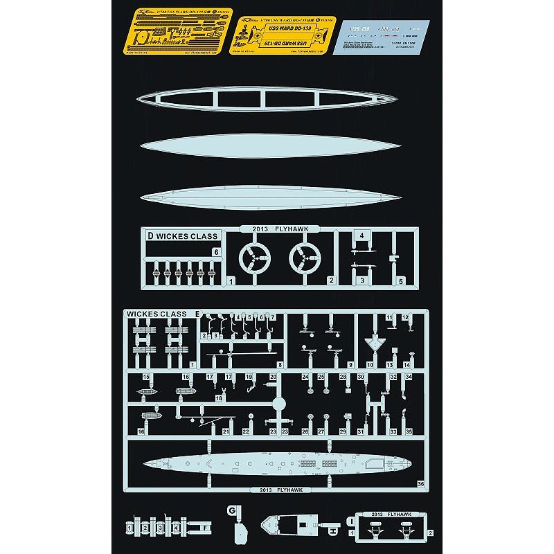 1/700 米海軍駆逐艦　DD-139 ワード 1941 限定版 Amazon | フライホークモデル 1/700 アメリカ海軍 ウィックス級