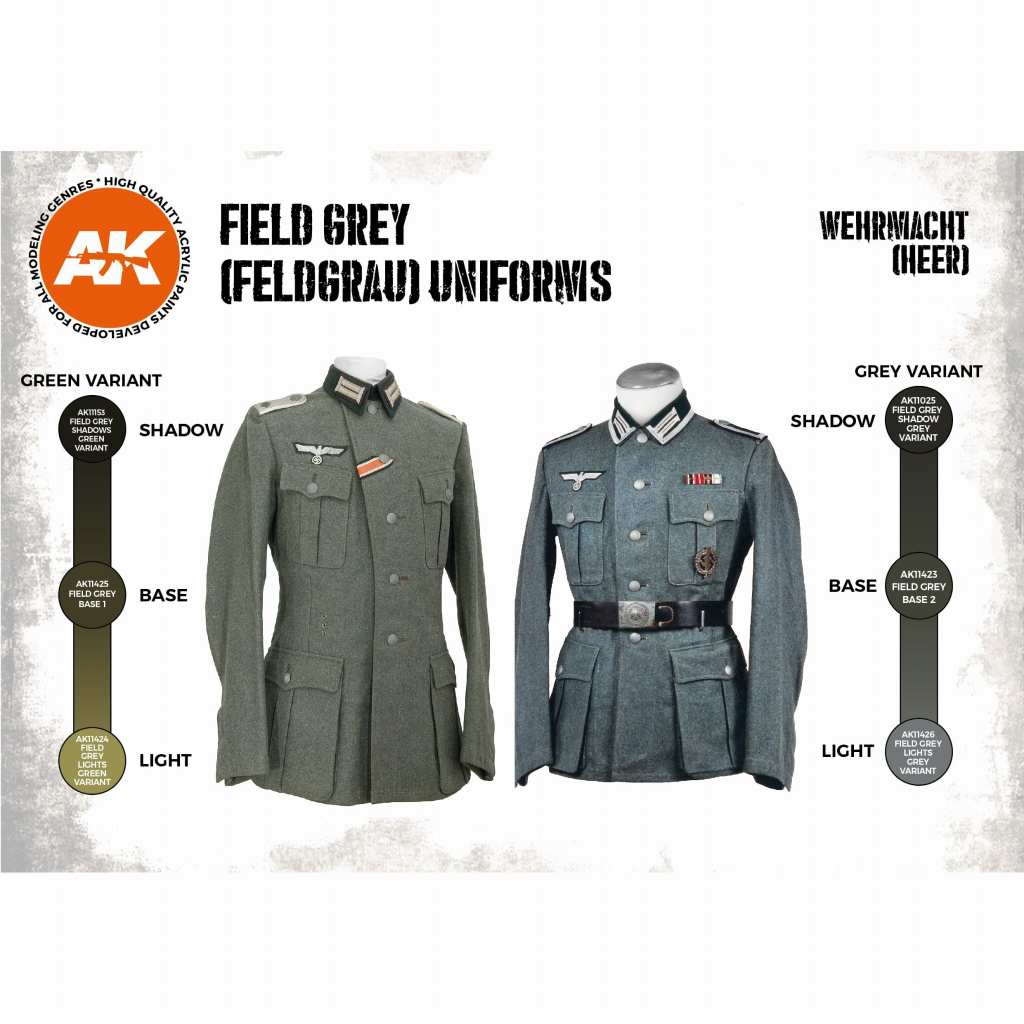 再入荷】AK11627 ドイツ軍フィールドグレイユニフォームカラー