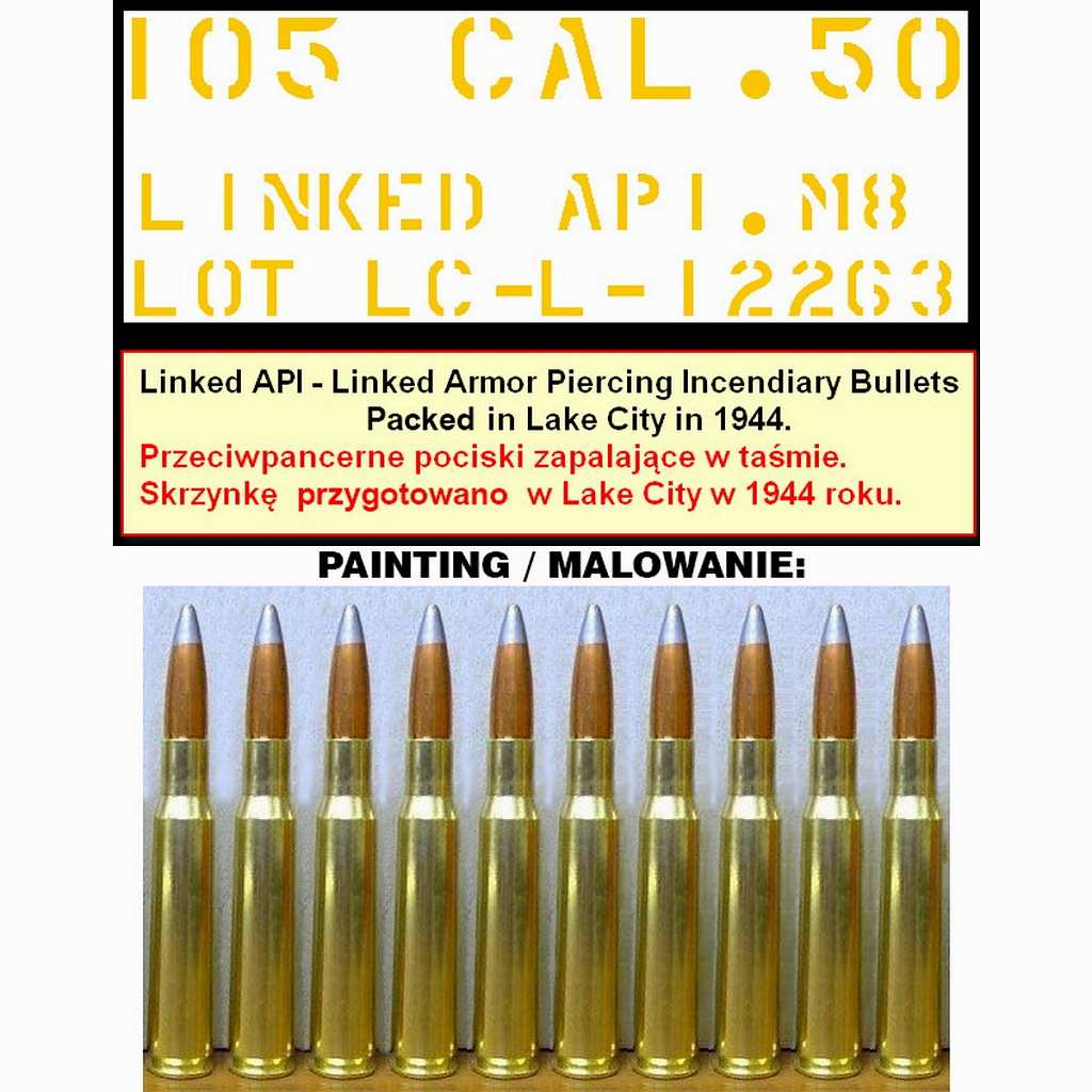 GM35-067 1/35 WWII ブローニング M2HB .50cal 12.7mm機関銃用 M2弾薬