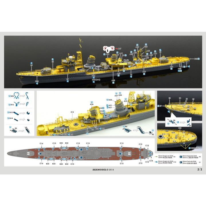 DX7005 初春型駆逐艦 後期型 初霜 エッチングパーツセット | AKAモデル