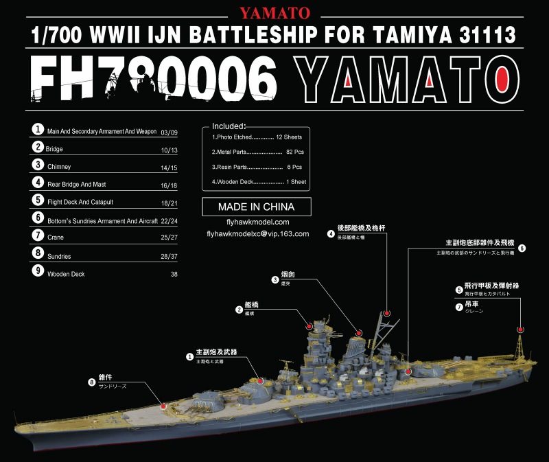 780006 戦艦 大和 ディテールセット | フライホーク FLYHAWK | 艦船