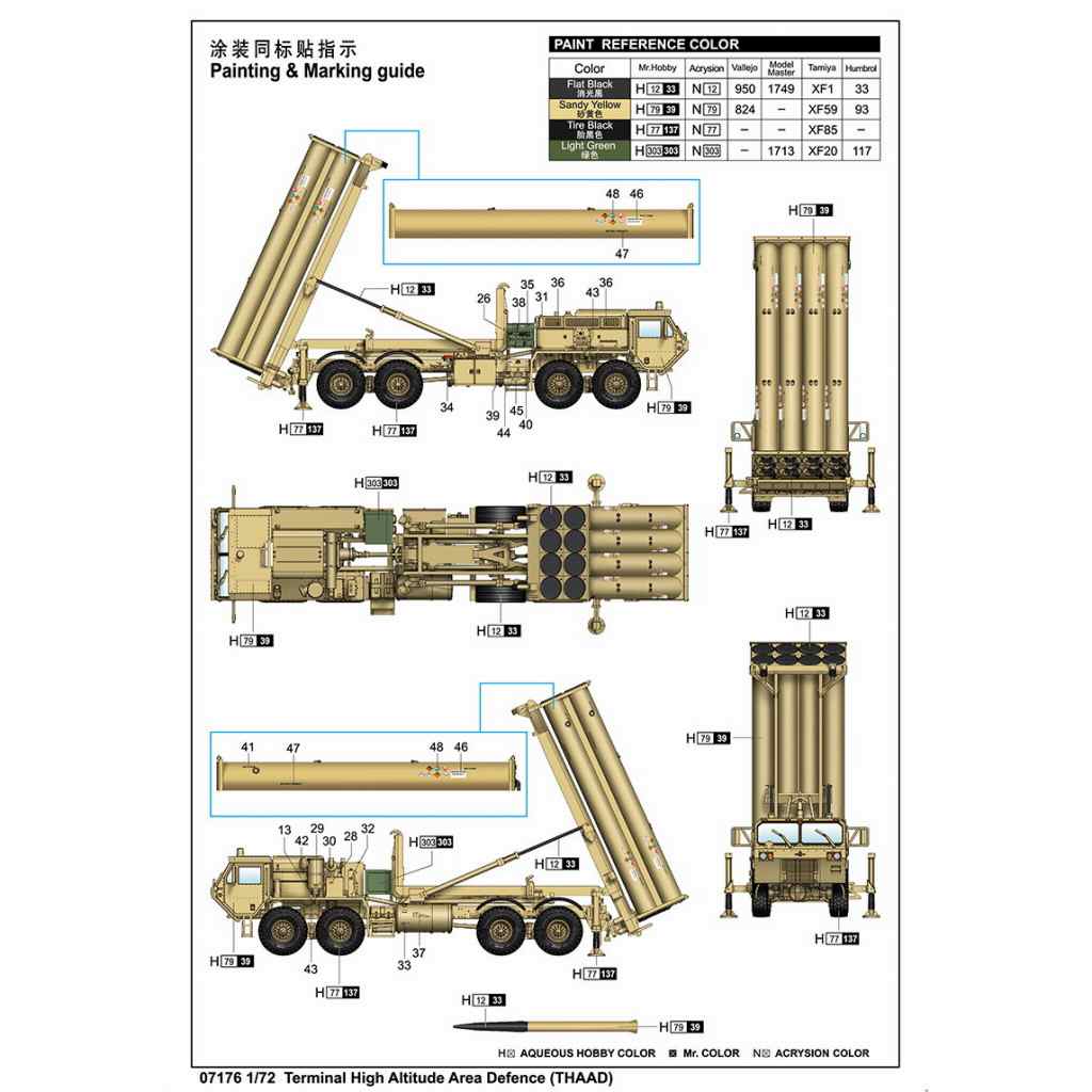 07176 1/72 THAAD 弾道弾迎撃ミサイルシステム | トランペッター