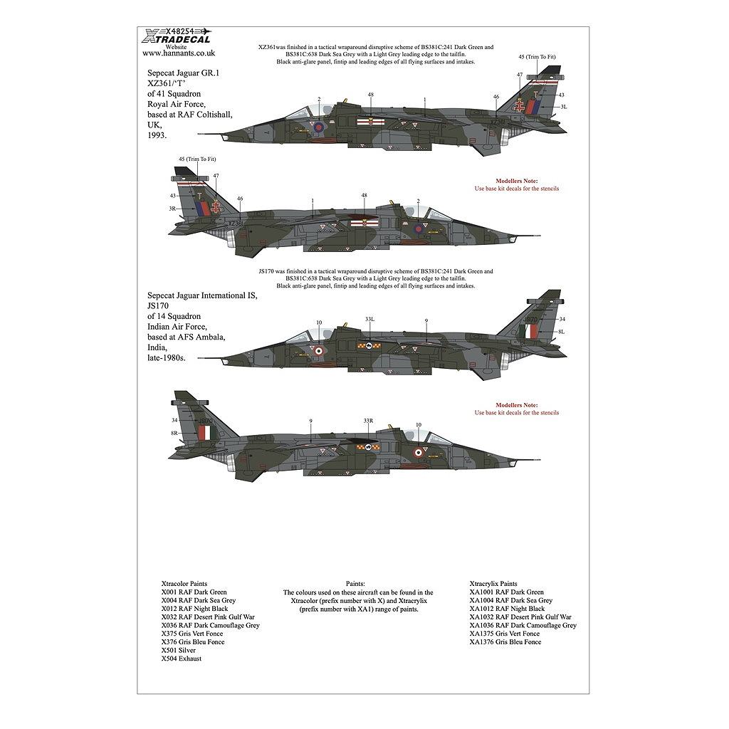 X48254 セペキャット ジャギュア GR.1/GR.1A Pt.1 | エクストラ