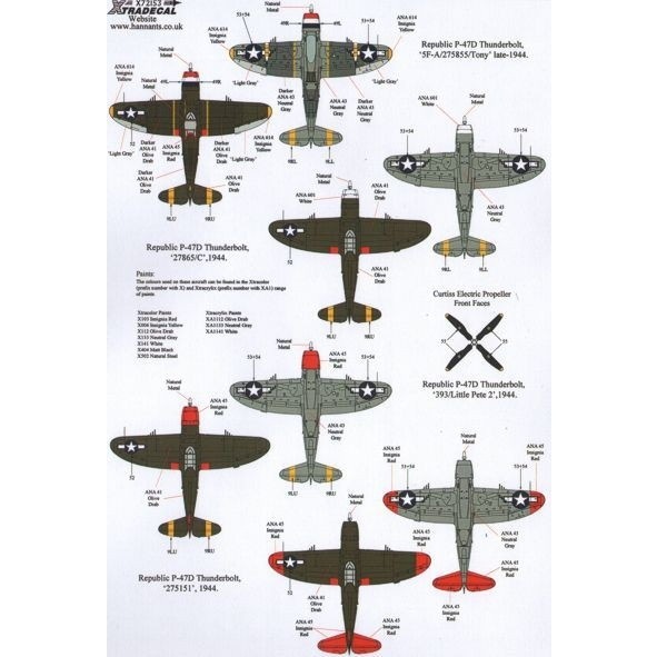 X72153 P-47D サンダーボルト | エクストラデカール XTRADECAL