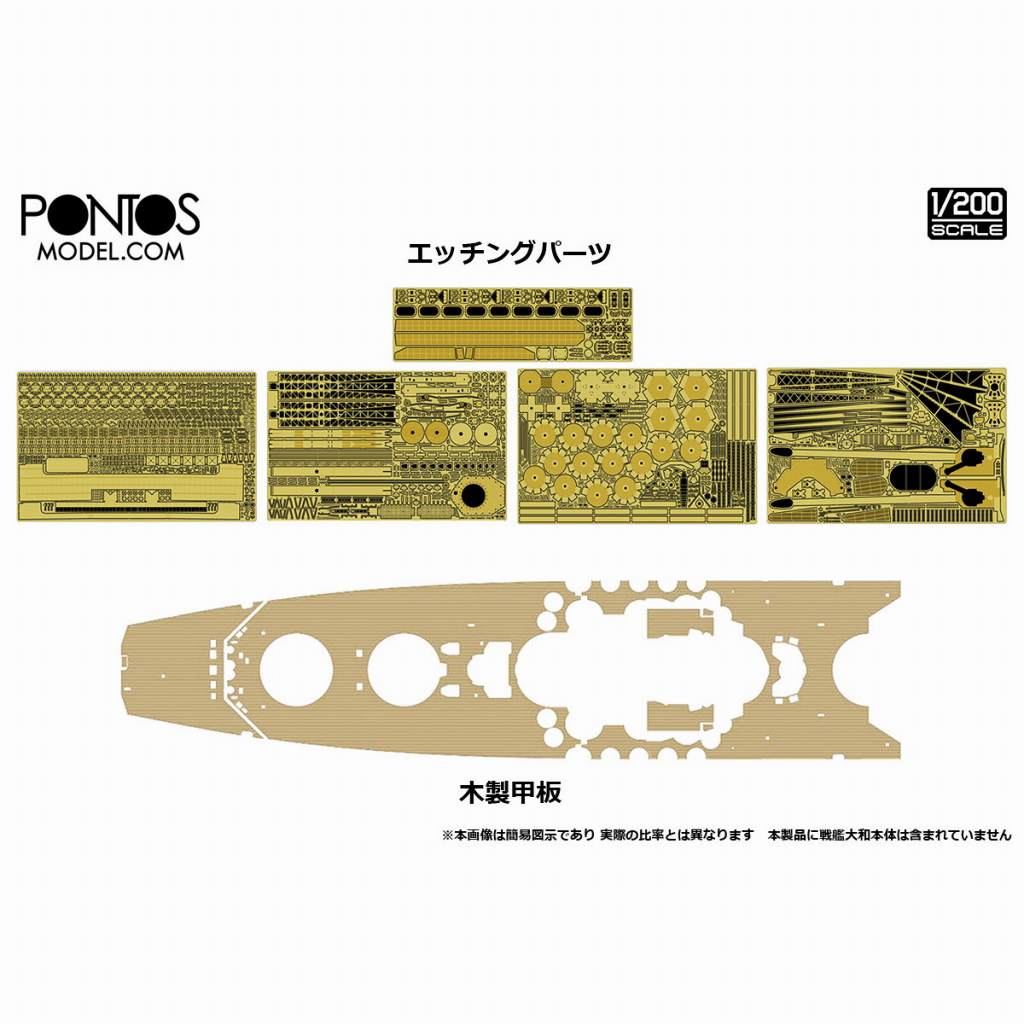 ポントスモデルからエッチングや木製甲板てんこ盛りの1/700戦艦