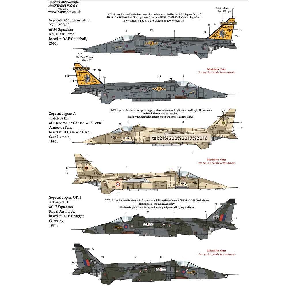 再入荷】X48256 セペキャット ジャギュア GR.1/GR.1A Pt.3
