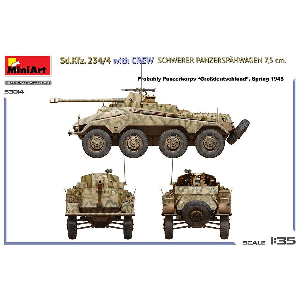 53014 1/35 Sd.Kfz. 234/4 重装甲偵察車 7.5cm砲搭載 w/クルー | ミニ