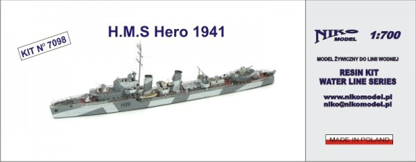 7098 H級駆逐艦 H99 ヒーロー Hero 1941 | ニコモデル NIKO MODEL