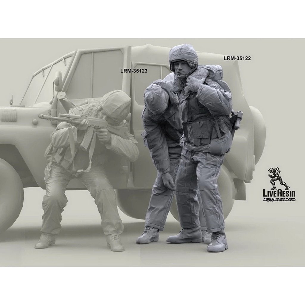 LRM-35122 Russian internal troops, under fire, evacuation of wounded - 1