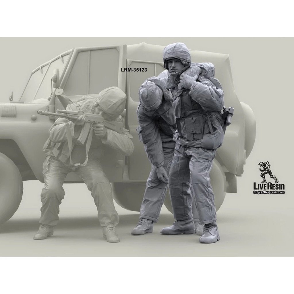 LRM-35123 Russian internal troops, under fire, evacuation of wounded - 2