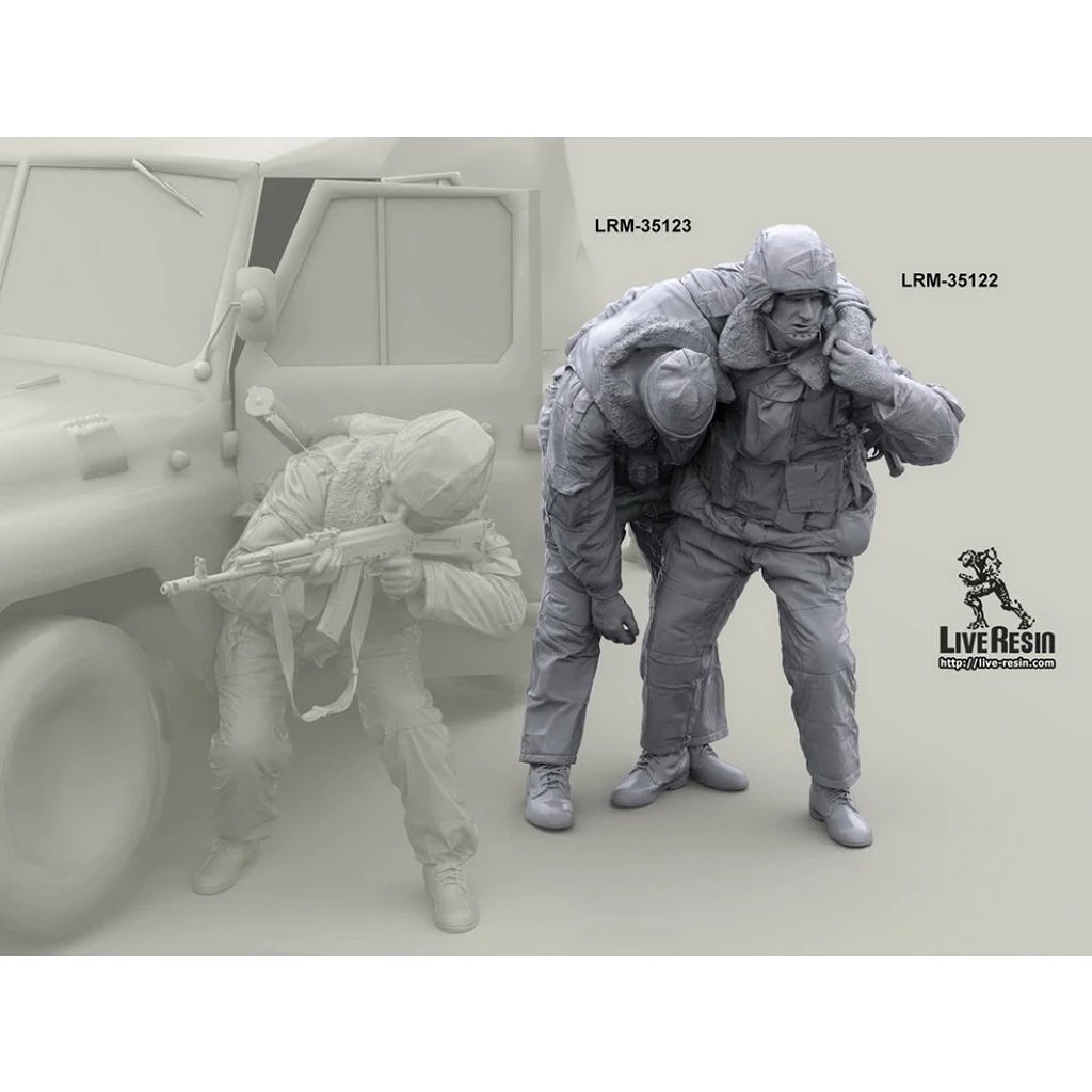 LRM-35123 Russian internal troops, under fire, evacuation of wounded - 2