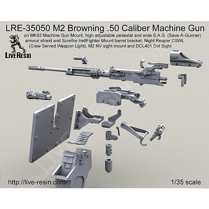 LRE-35050 M2 Browning .50 Caliber Machine Gun on MK93 Machine Gun