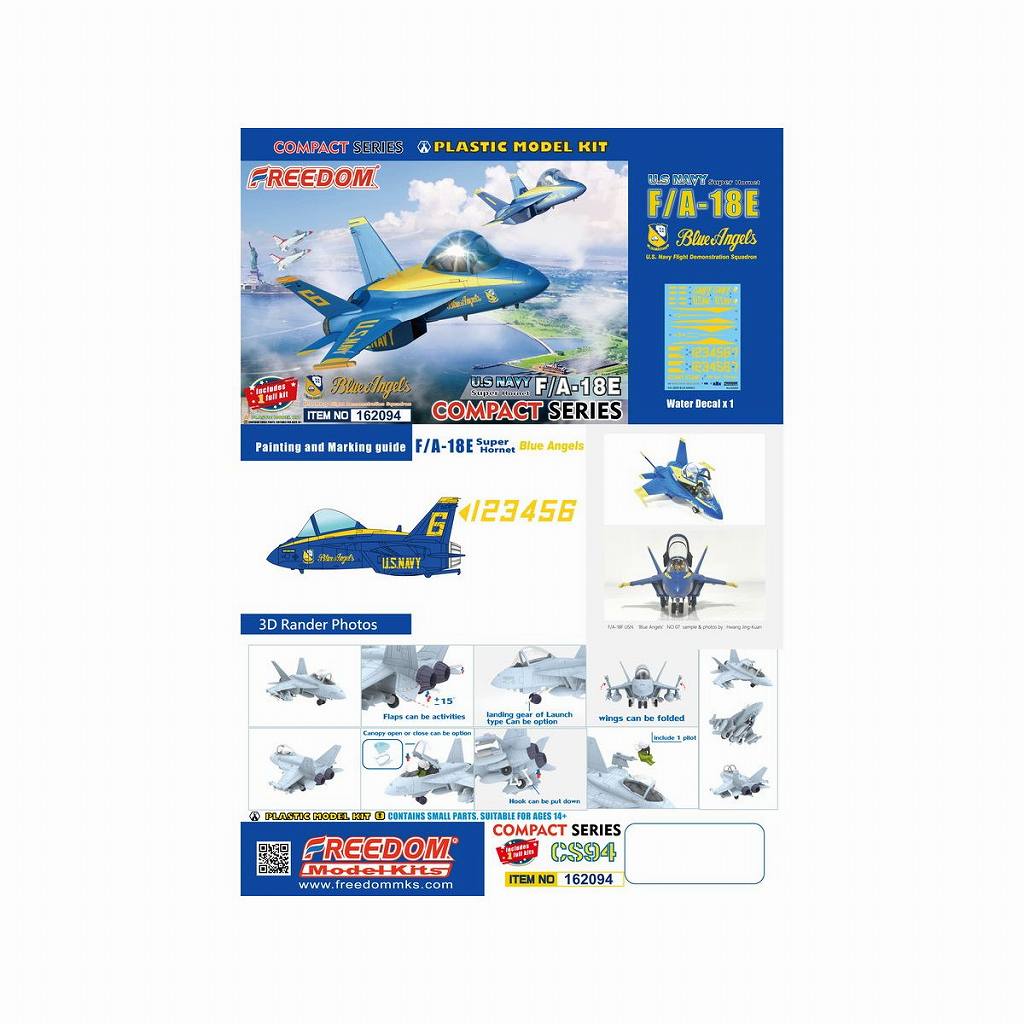 162094 コンパクトシリーズ:F/A-18E ブルーエンジェルス | フリーダム 162094 コンパクトシリーズ:F/A-18E ブルーエンジェルス | フリーダム