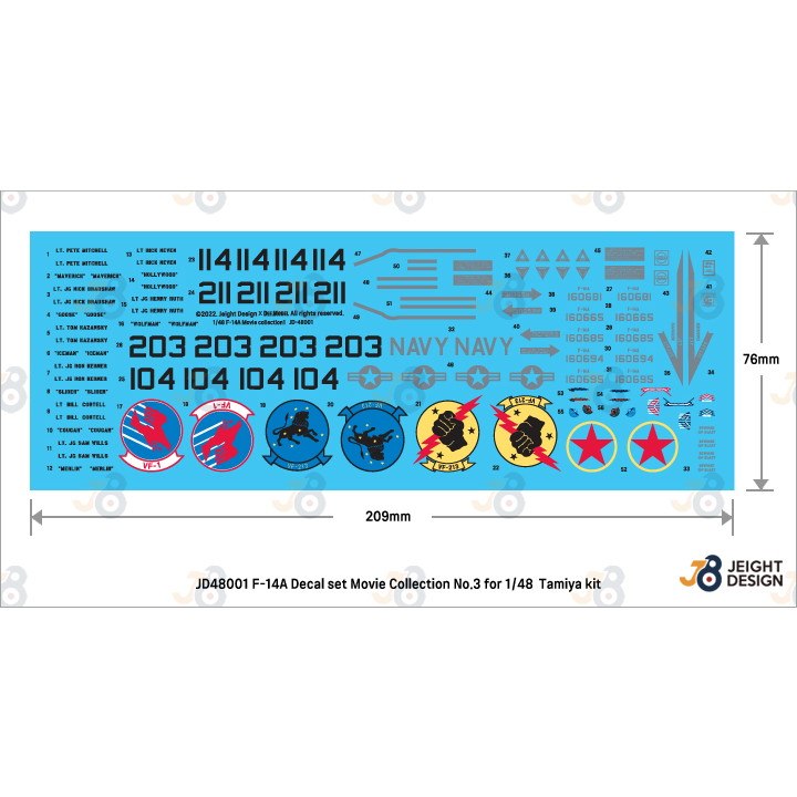 JEIGHT DESIGN JD-48001 1/48 ڥࡼӡ쥯 No.3 1986ǯۥޥ F-14A ȥ७å & MiG-28(F-5E) ڥͥݥġ