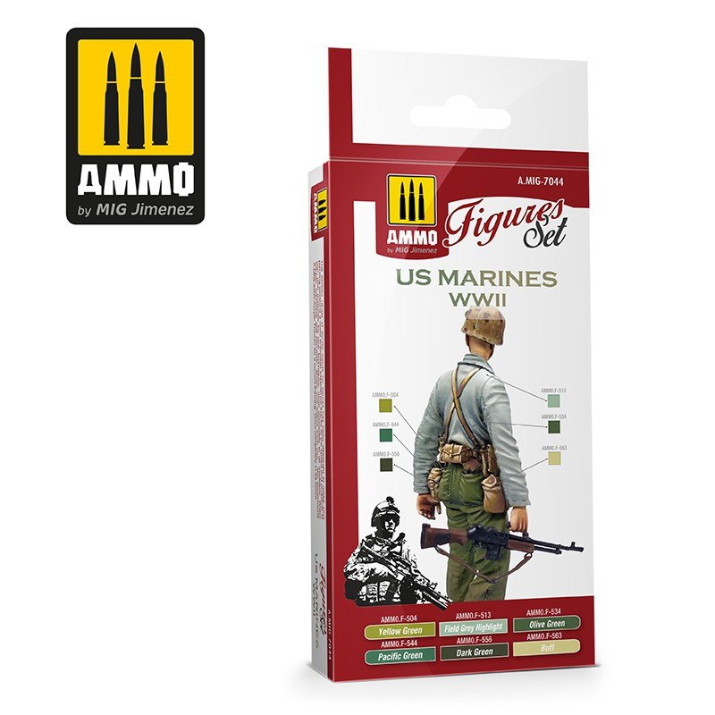 A.MIG-7044 WW.II 米海兵隊 カラーセット | アモ AMMO of Mig Jimenez