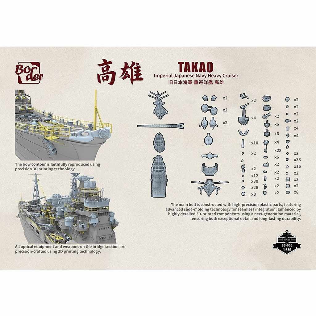BS005 日本海軍 重巡洋艦 高雄 | ボーダーモデル Border Model | 艦船