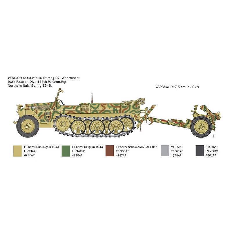 6595 WWII �ɥ��� Kfz.10 �ǥޡ��� D7 with 7.5cm Le Ig18 + ���롼