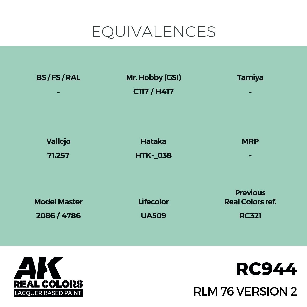 リアルカラー RC944 RLM 76 Version 2 (ラッカー塗料) | AK